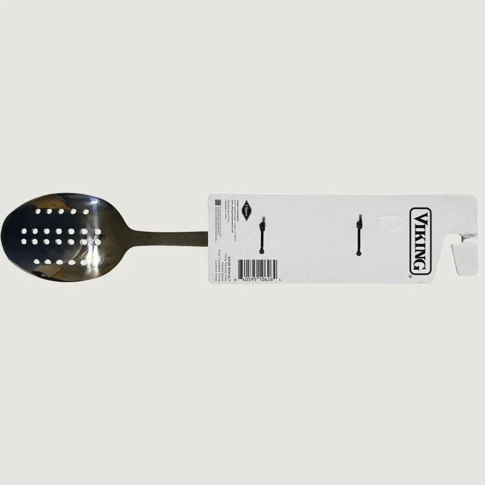 Viking Slotted Spoon Large Silver 304 Stainless Steel Ergonomic Stay Cool Handle